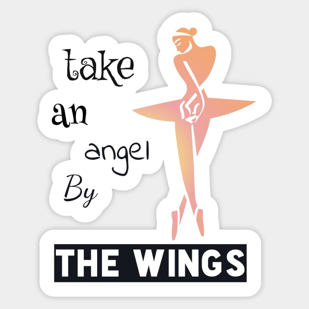 Take an angel by the wing Sticker by Lala & Lolo